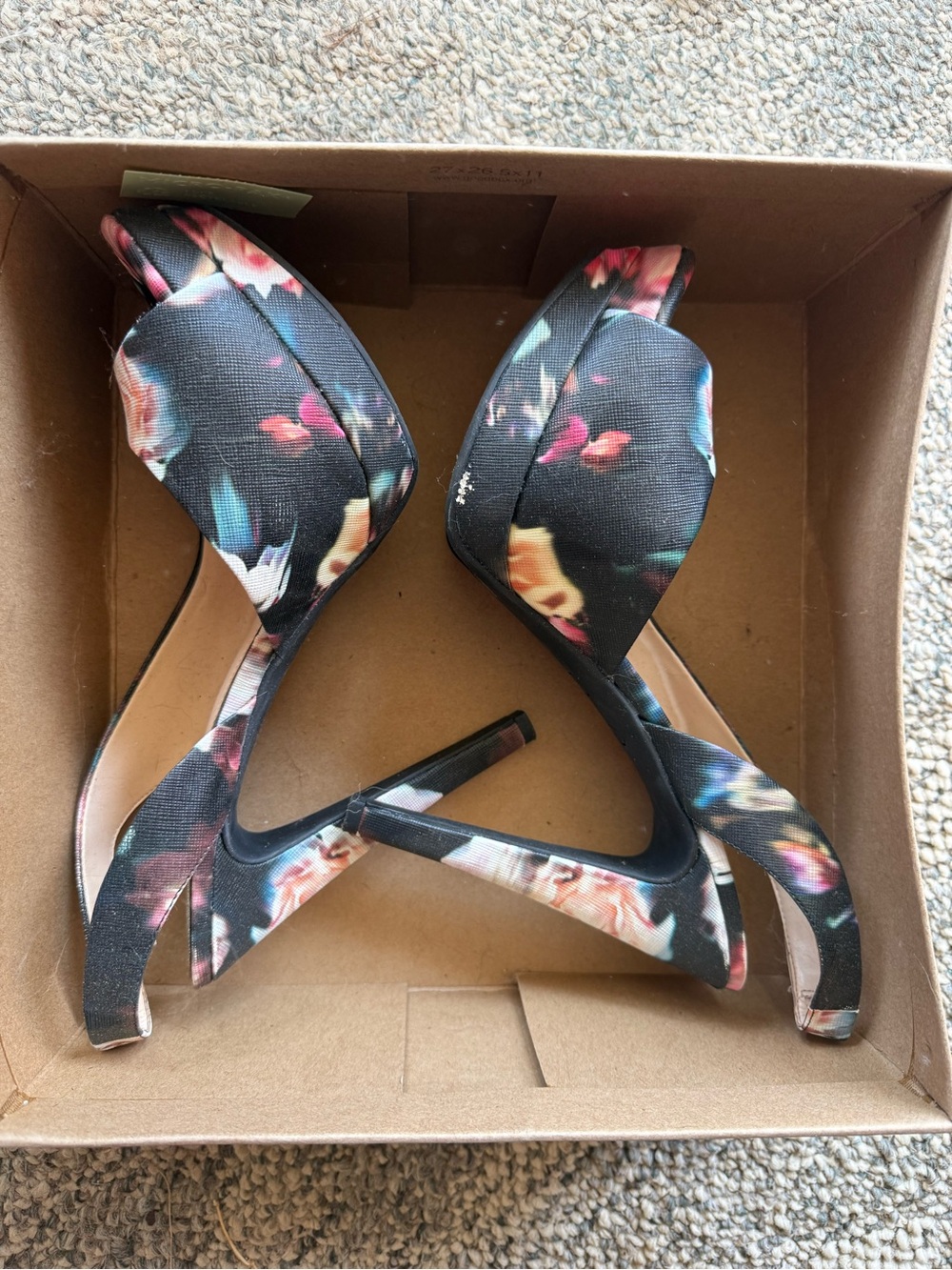 Jessica Simpson Floral Black Open-Toe Women’s Heels